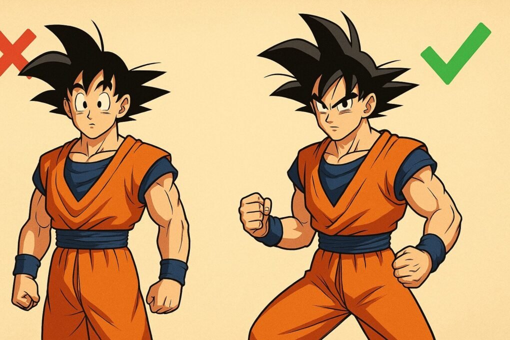 Desenho Goku erros comuns e como evitar
