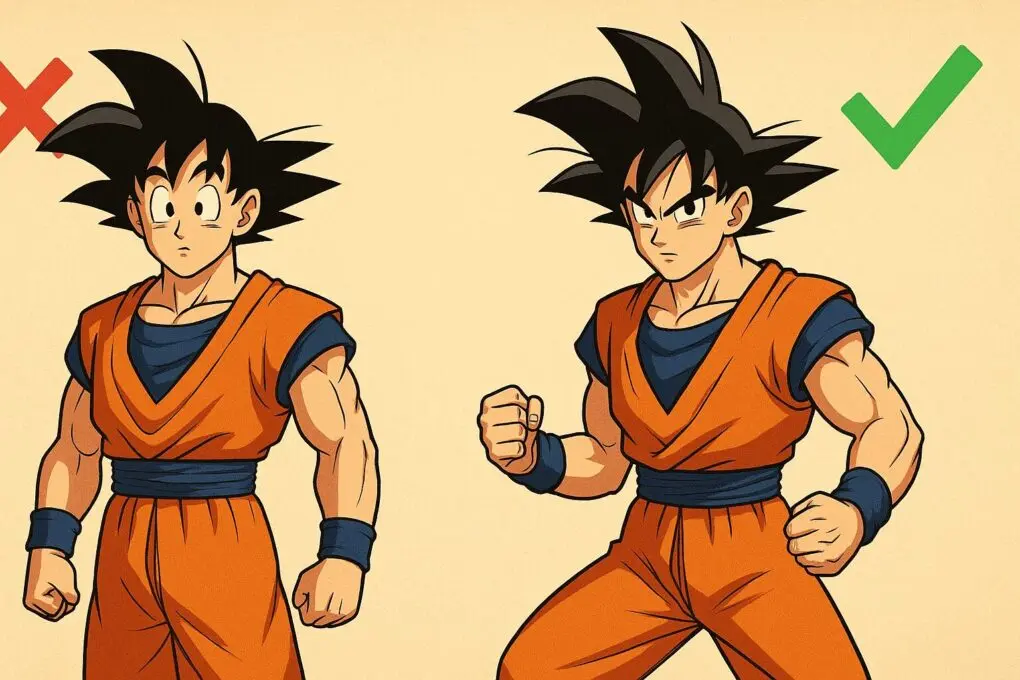Desenho Goku erros comuns e como evitar
