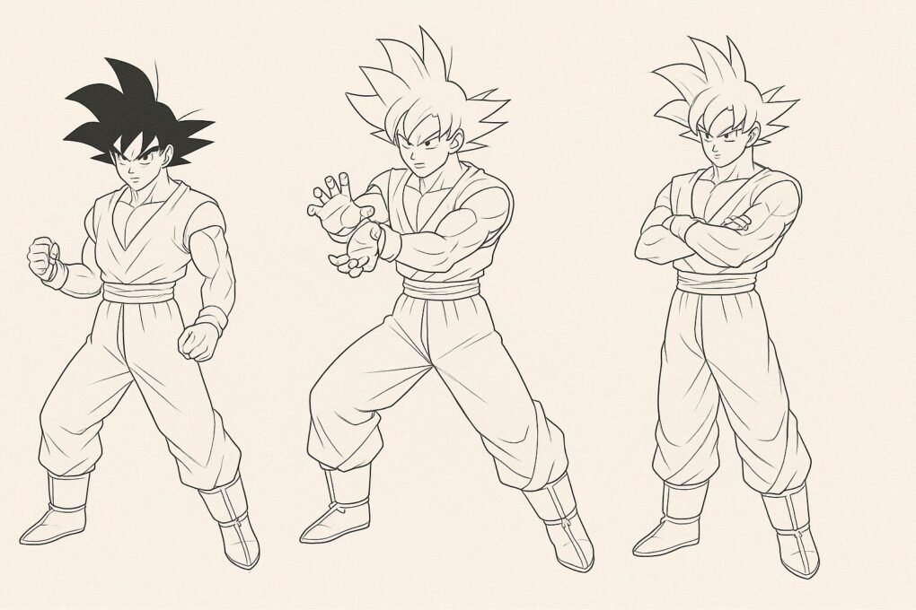 Entendendo as proporções do Goku (anatomia simplificada)