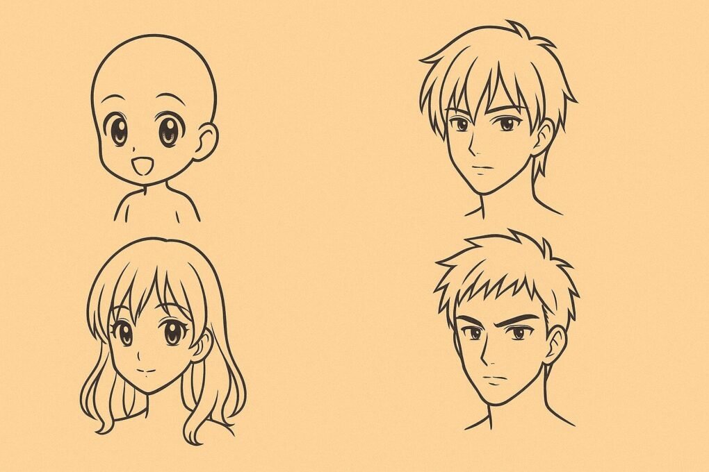 Proporções e Estilos de Cabeças de Anime